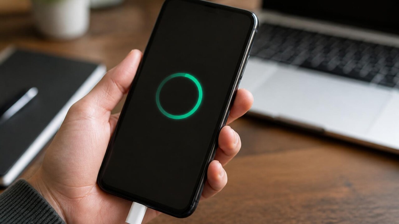Tela de carregamento de aplicativo em smartphone sem progresso visível