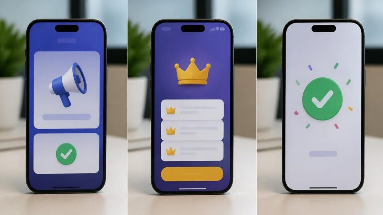 Tela de smartphone com ícones de diferentes aplicativos representando modelos gratuito, freemium e pago.