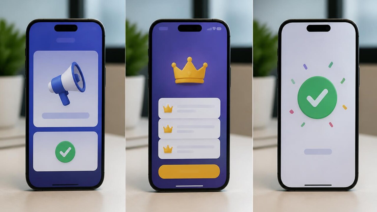 Tela de smartphone com ícones de diferentes aplicativos representando modelos gratuito, freemium e pago.